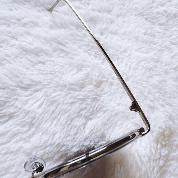 Dean Black w/ Silver Rims Round Sunglasses - Picture 7 of 13